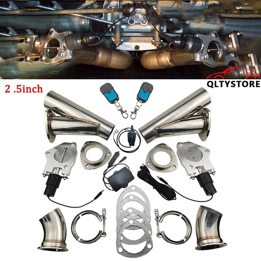 2.5'' Electric Exhaust Pipe Downpipe Valve Kit Manual Control&Remote Switch Q