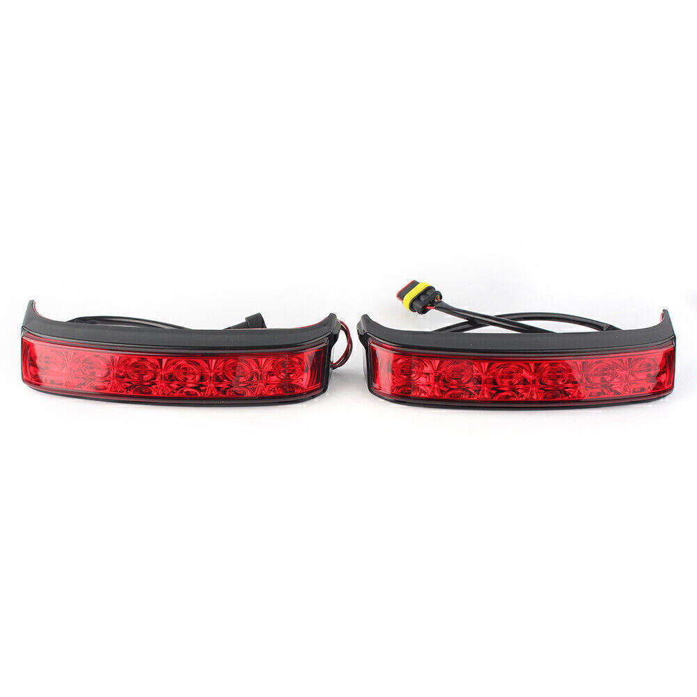 for Harley 2014-19 Saddlebag Run/Brake/Turn Tail Light Black Housing LED Red Len