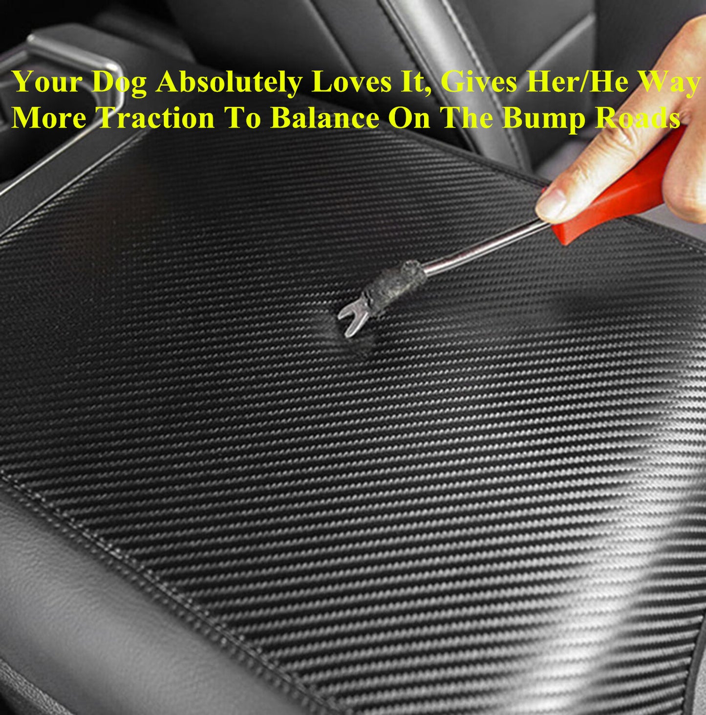 for ford  F150 15-21 Center Armrest Covers Leather Cushion Pad Carbon Fiber Look