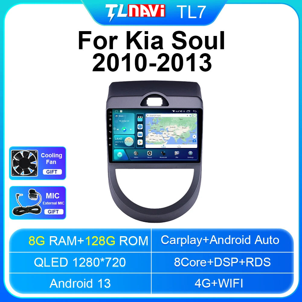 for Kia Soul 2010-2013 Android Car Radio GPS Navigation Multimedia Player Screen