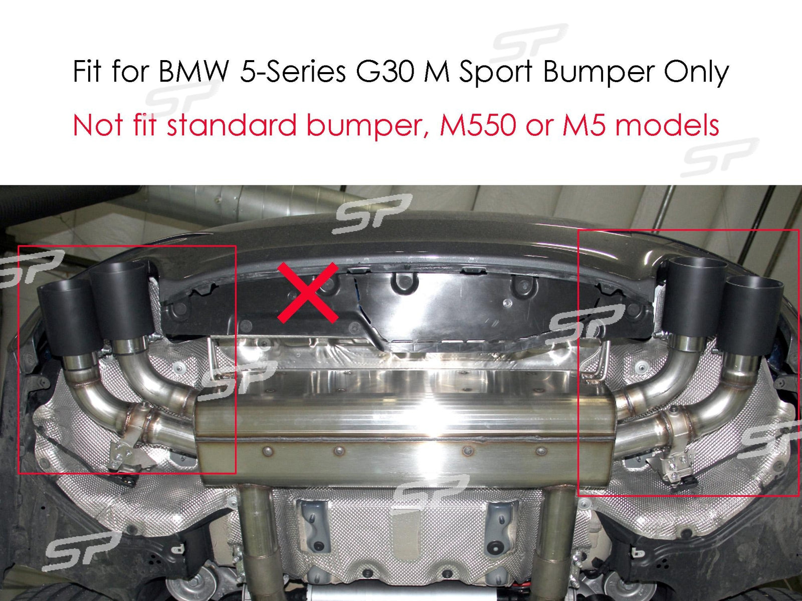Black Muffler Tailpipes Exhaust Tips Pipe for BMW G30 M-Sport 2017 2018 -2023 Q