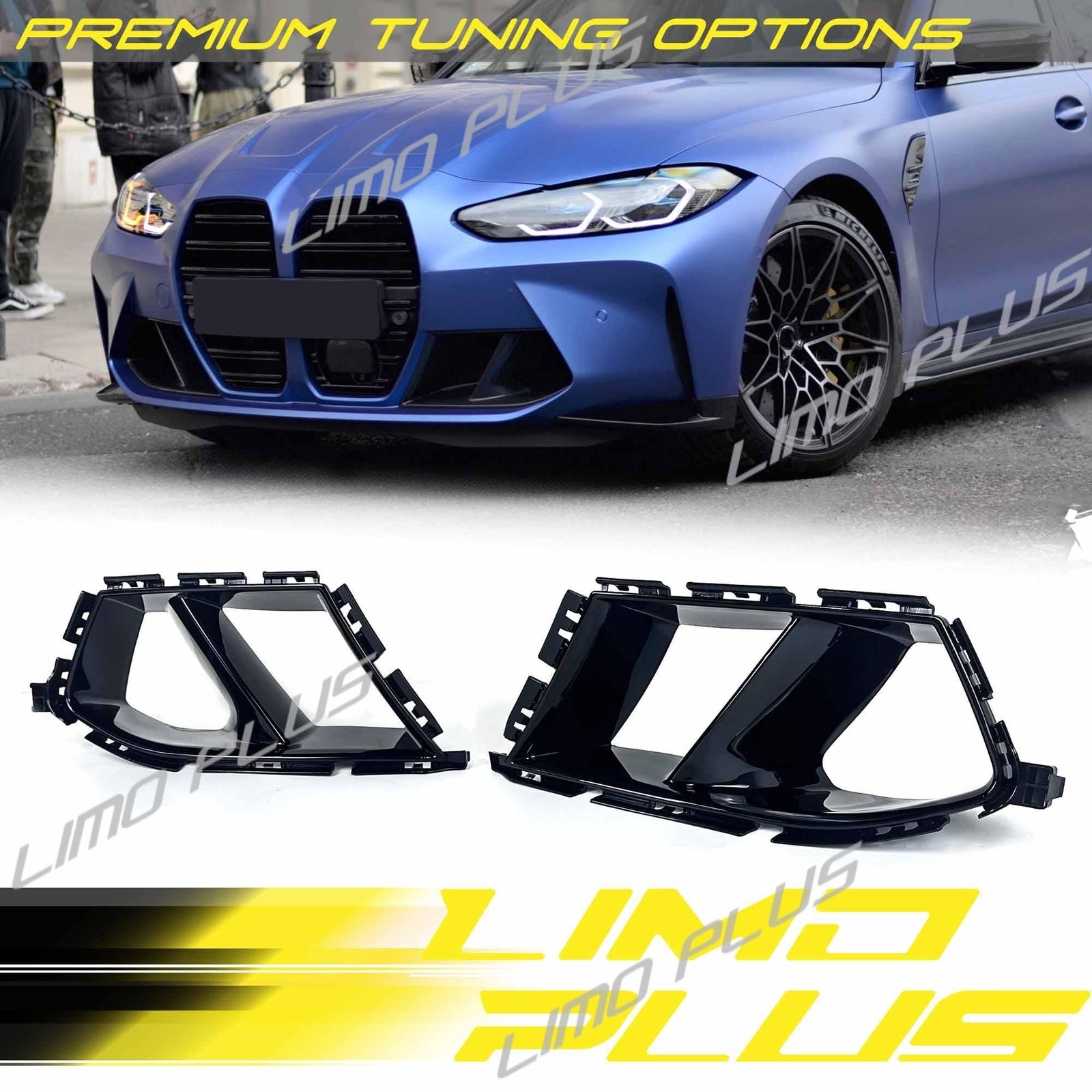 For 2021-2024 for BMW G80 M3 G82 M4 Black Front Bumper Air Duct Vent Replacement Q