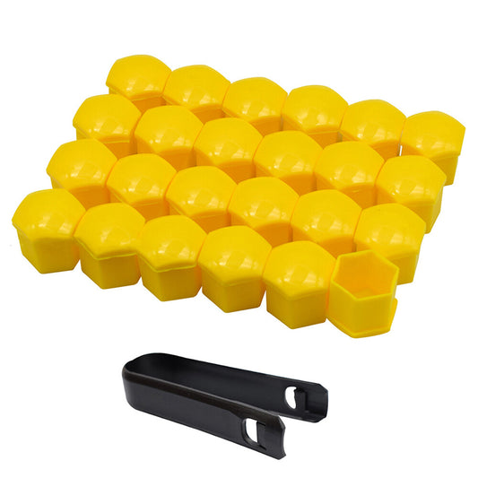 24pcs 21mm Car Wheel Nut Lug Cover Auto Hub Screw Caps Bolt Rims Tire W/ Tool Q