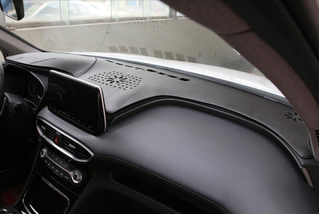 1PCS PU leather Dashboard Dash Mat Non-slip DashMat for Hyundai Santa Fe 2019+