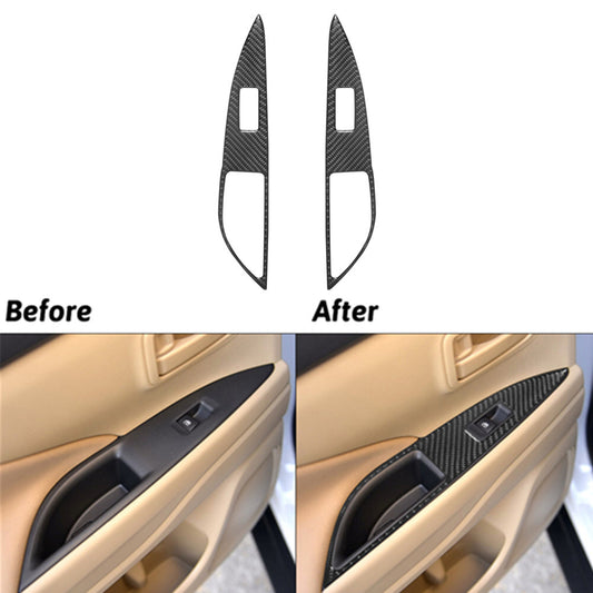 Red Carbon Fiber Conditioner Switch Button Trim Cover for Subaru Forester Type B v