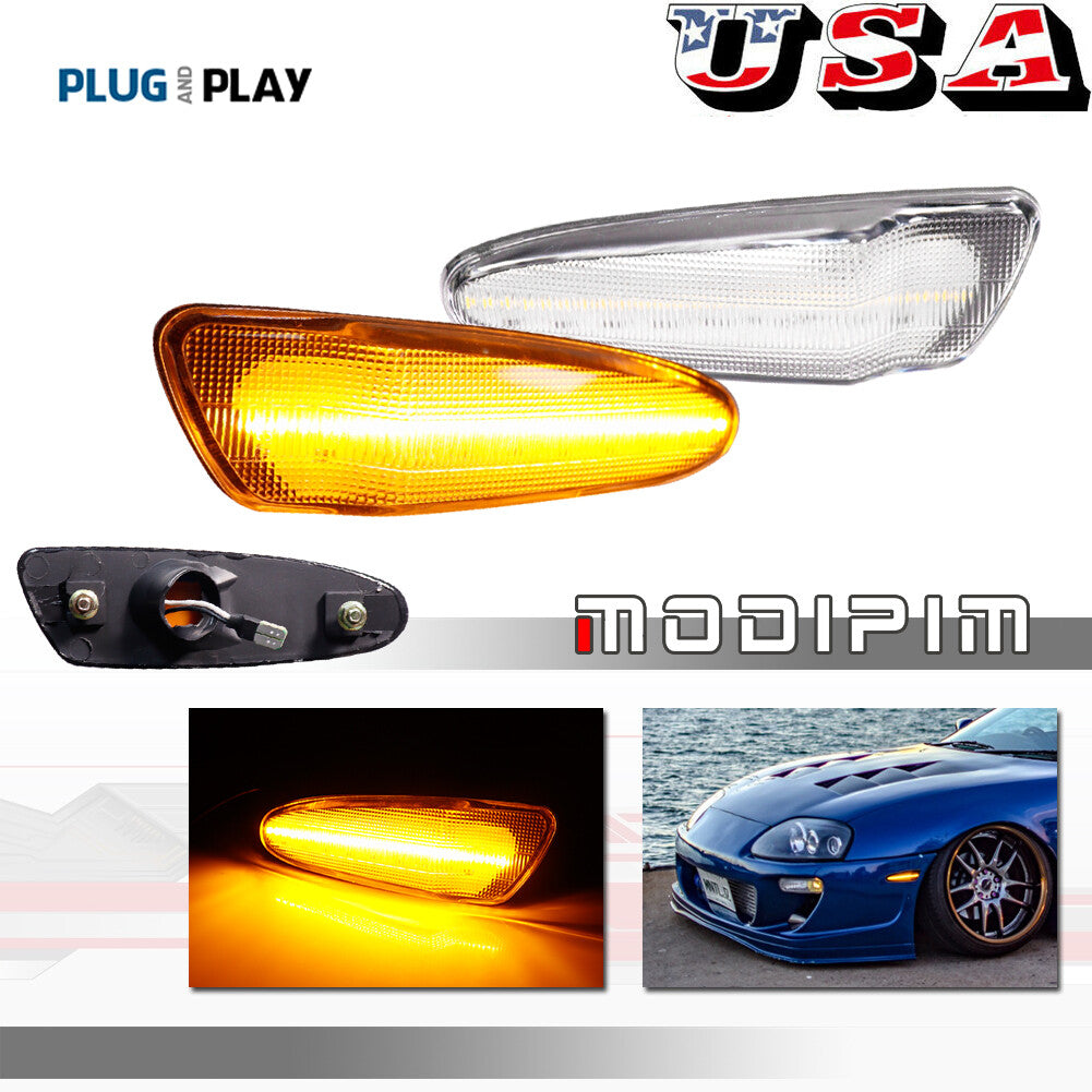 Suitable for 2000-05 Celica transparent lens amber LED front marker light 2-piece set- v