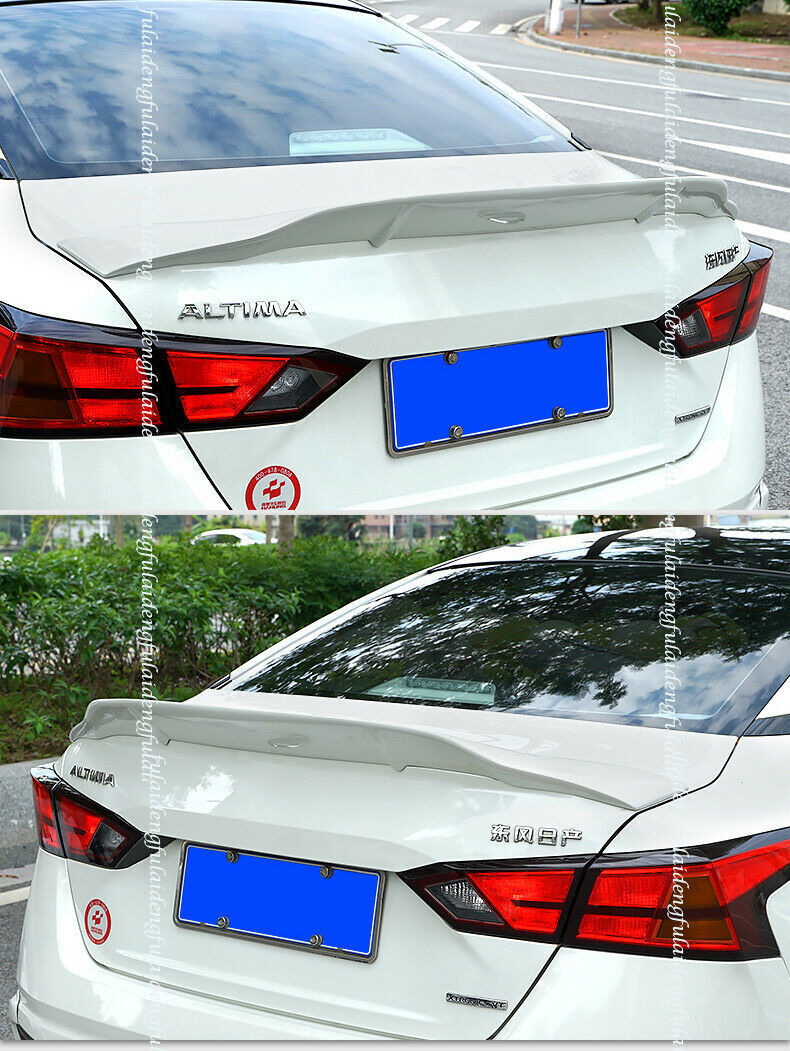 for Nissan Altima 2019-2022 White Rear Trunk Spoiler Tail Wing Trunk Lip Cover