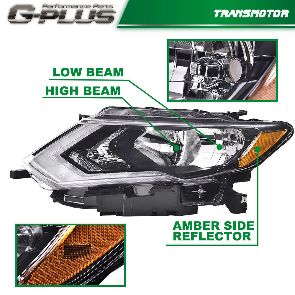 Fits 17 - 19 for Rogue Factory Halogen Headlight Headlamp Left LH- v