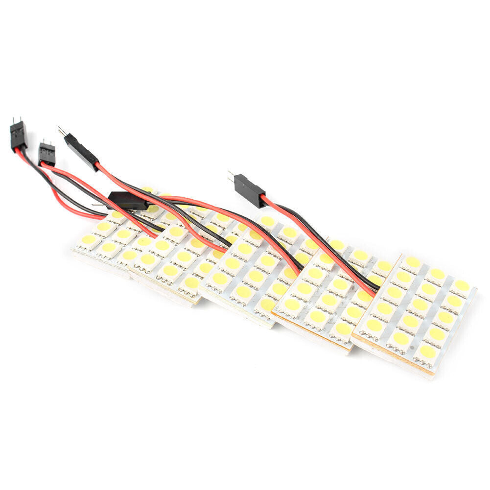 5x White LED 5050 15SMD Panel Festoon T10 BA9S Adapter Interior Dome Light Q
