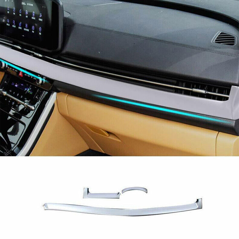 for Kia Carnival 22-23 Silver Center Dashboard Console Trim Strip Cover Trim 3x