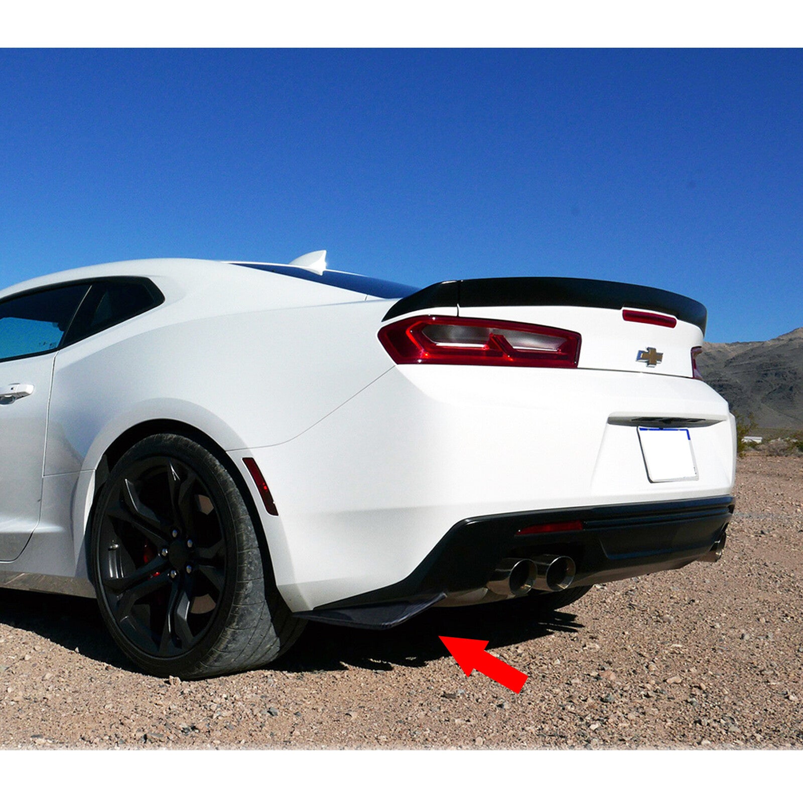 2pcs Carbon Fiber Texture Rear Bumper Splitter Diffuser Canard for Chevy Camaro