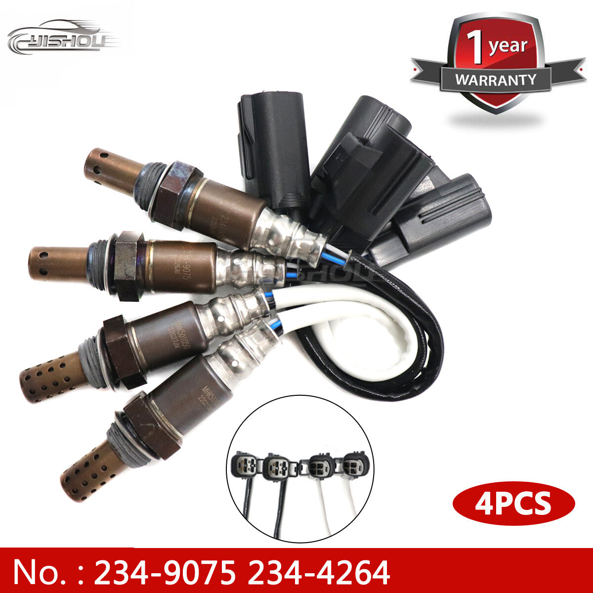 4 UP+Downsream oxygen sensors for 2007-2009 for Land Rover LR3 and for Range Rover Sport.