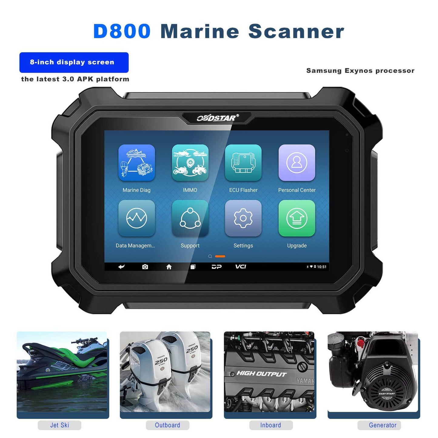 OBDSTAR D800 A+B+C+D Full Configuration Marine Jet Ski Diagnostic Scan Data Flow