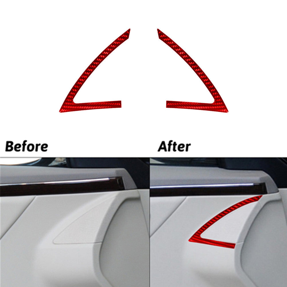 2PCS Red Carbon Fiber Door Speaker Sticker Trim for Hyundai Azera 2006-2011