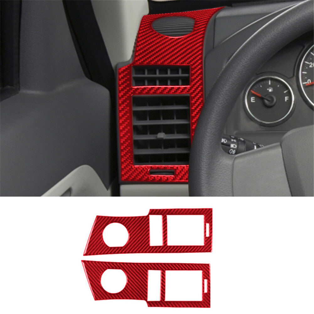 2x Carbon Fiber Rear Door Handle Frame Cover Trim for Honda Odyssey 2005-10 Red v