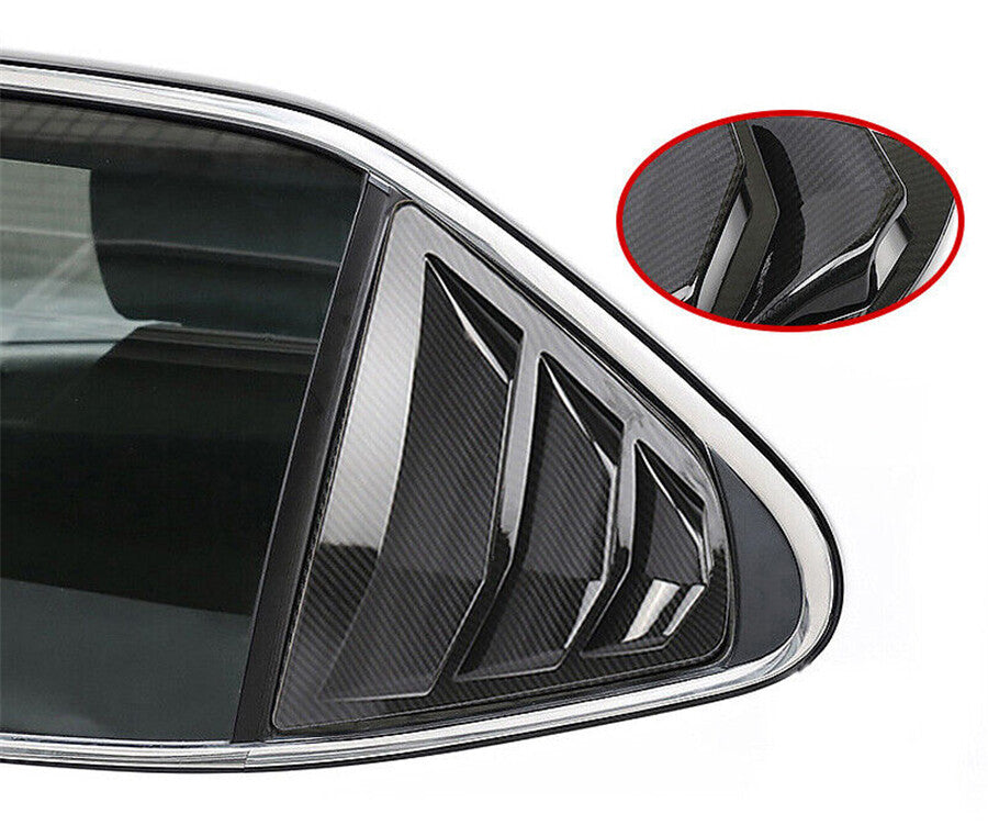Carbon Fiber Look Rear Side Window Quarter Louver Cover Trim for Toyota for Camry