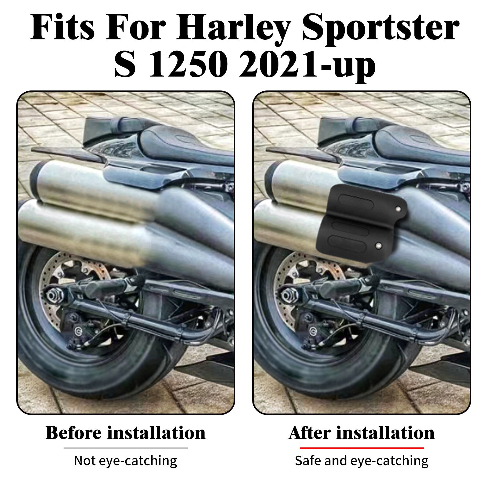 Exhaust Heat Shield Muffler Pipe Protector Cover for Harley Sportster S RH 1250