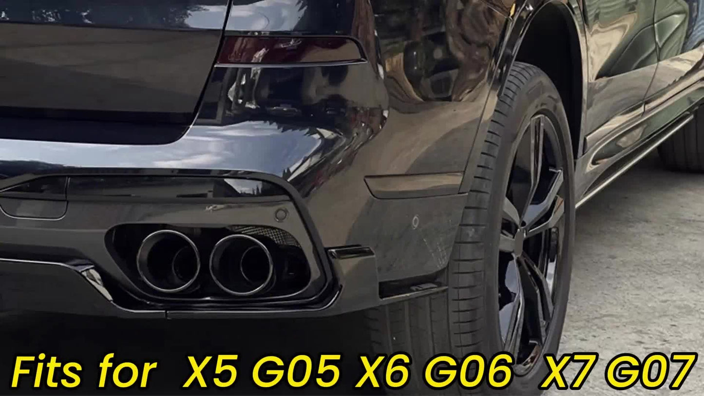 Gloss Black Exhaust Tips Replace for BMW X5 G05 X6 G06 X7 G07 40i Models Q