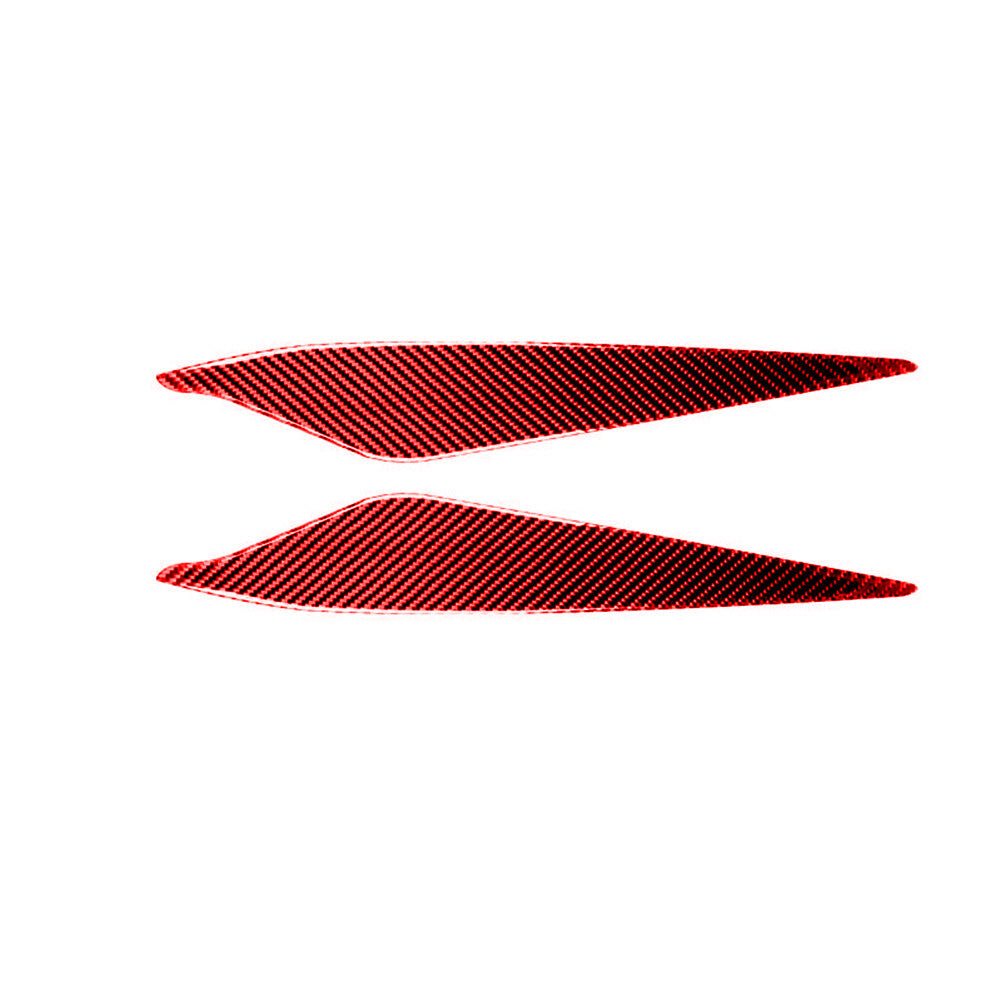 2Pcs Red Carbon Fiber Headlight Eyebrow Cover Trim for Porsche Taycan 2019-2022