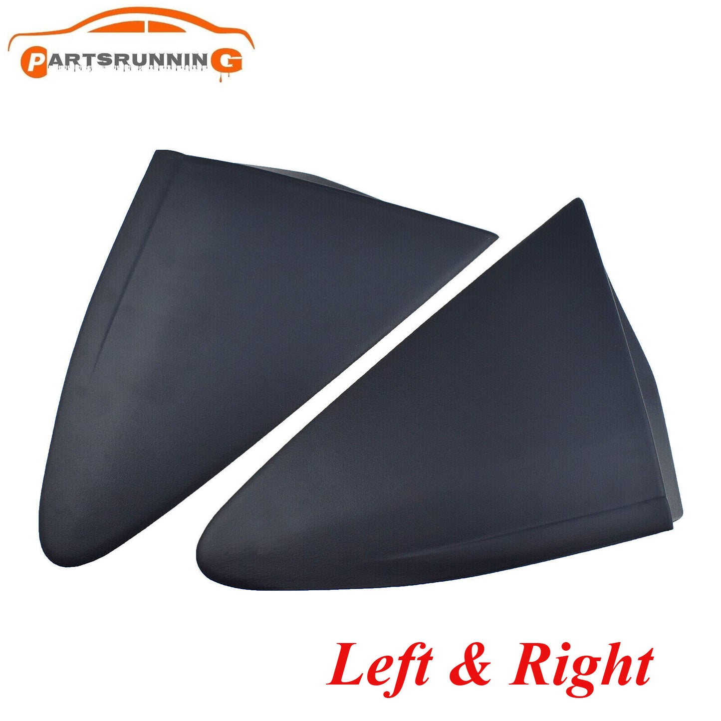 Pair Fender Mirror Molding Triangle Trim Corner Cover for Toyota Yaris 2012-2014