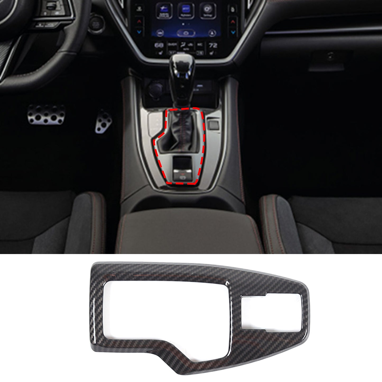 Carbon fiber internal gearbox panel cover decoration suitable for ta Tacoma 16-2020 - v