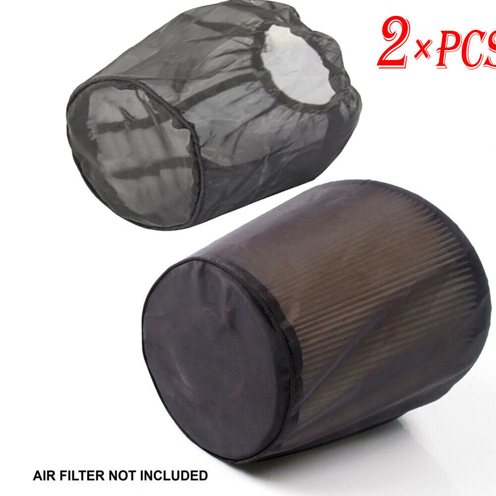 2-Pack Engine Cold Intake Filter Packaging with Mesh Conical Sock Dust Cover
