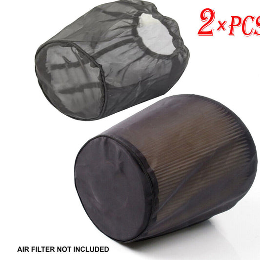 2-Pack Engine Cold Intake Filter Packaging with Mesh Conical Sock Dust Cover
