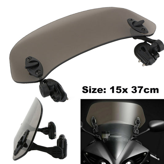 Motorcycle Adjustable Clip On Windshield Extension Spoiler Bike Wind Deflector Q
