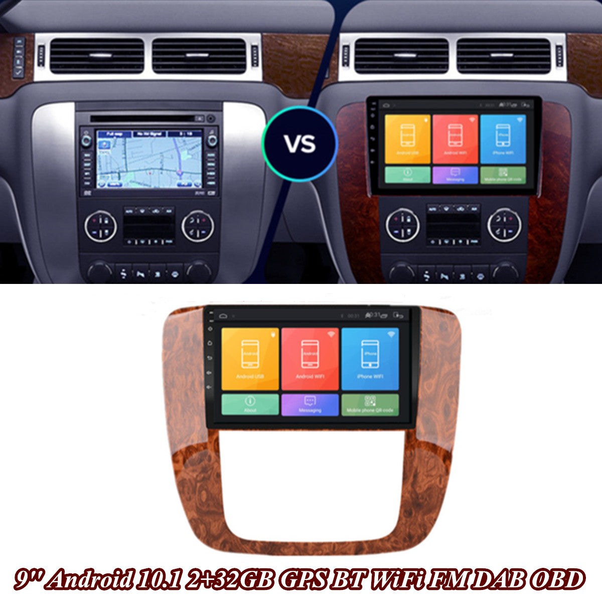 9'' Android 10.1 Stereo Radio GPS WiFi for GimChevy for Yukon Tahoe Suburban 07-13- n