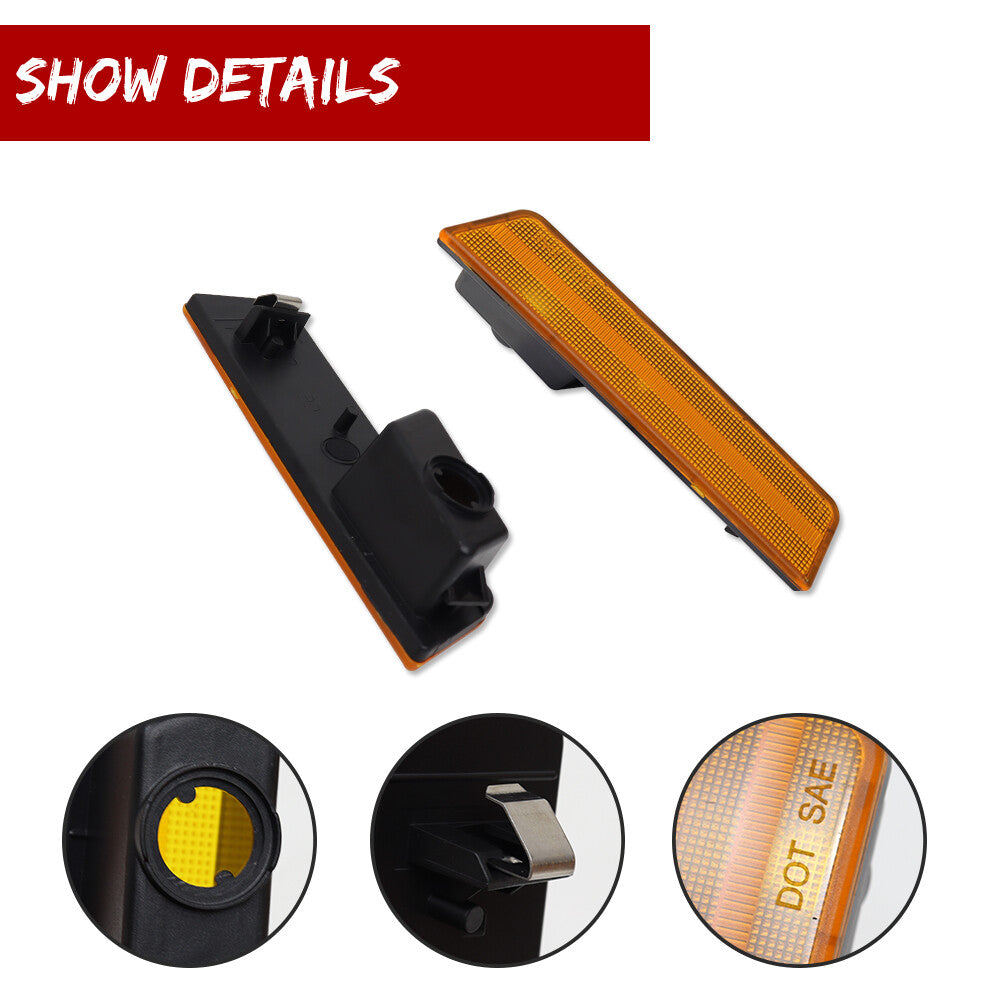OE Style Amber Lens Front Side Marker Light Cover for 2008 - 2014 for Dodge for Challenger - v
