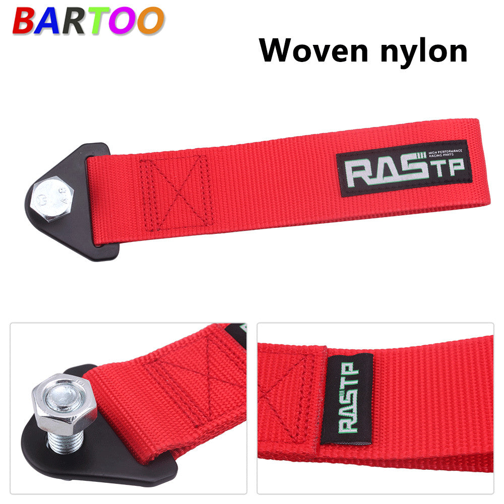 Towing Strap Rope High Strength Nylon Red Trailer Racing Drift Rally Belt Hook Q