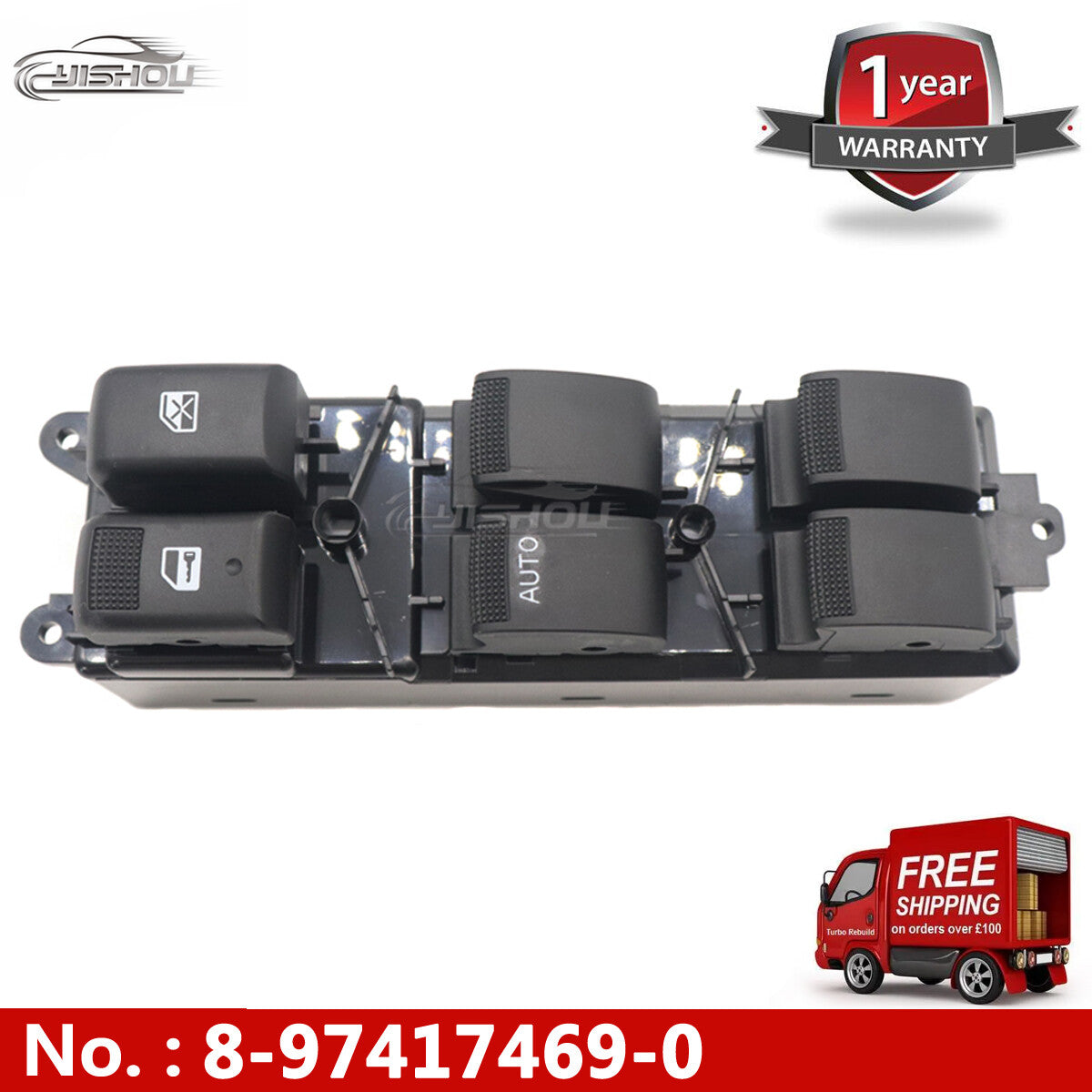 LHD side power window master control switch 8-97417469-0 suitable for Isuzu D-MAX, new.
