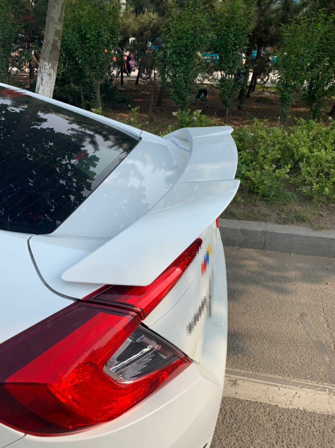 for HONDA for Civic Sedan 2016-2021 White Car Rear Trunk Spoiler Aircraft wing Flap Q