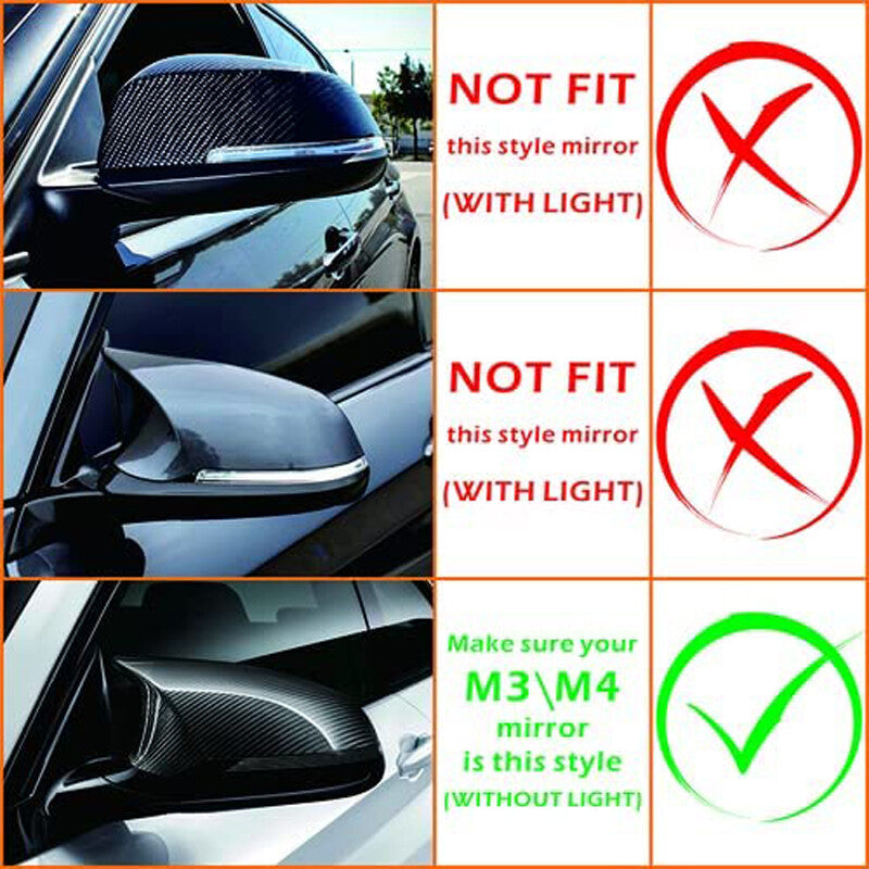 Cool Carbon Fiber Style Side Mirror Cover Caps Set For 2015-18 M3 F80 M4 F82 n