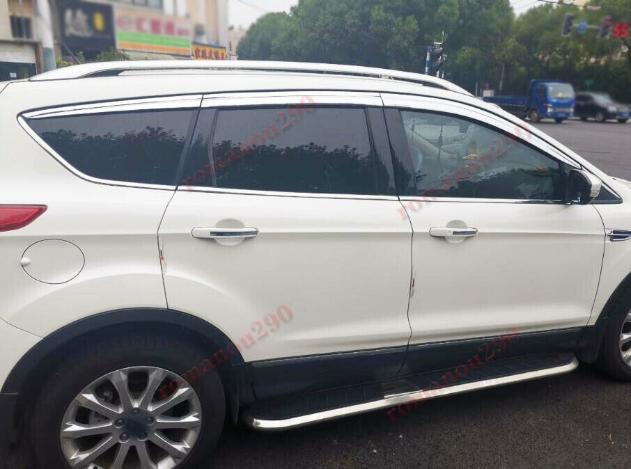 for Ford Escape 2013-19 Chrome Window Wind Visors Sun Rain Guard Vent Deflectors