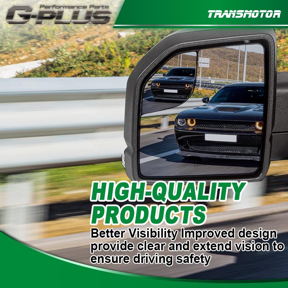 Fits 15 - 20 for Pickup View Manual Mirror Glass w/ Spotter LH & Right Hand - v
