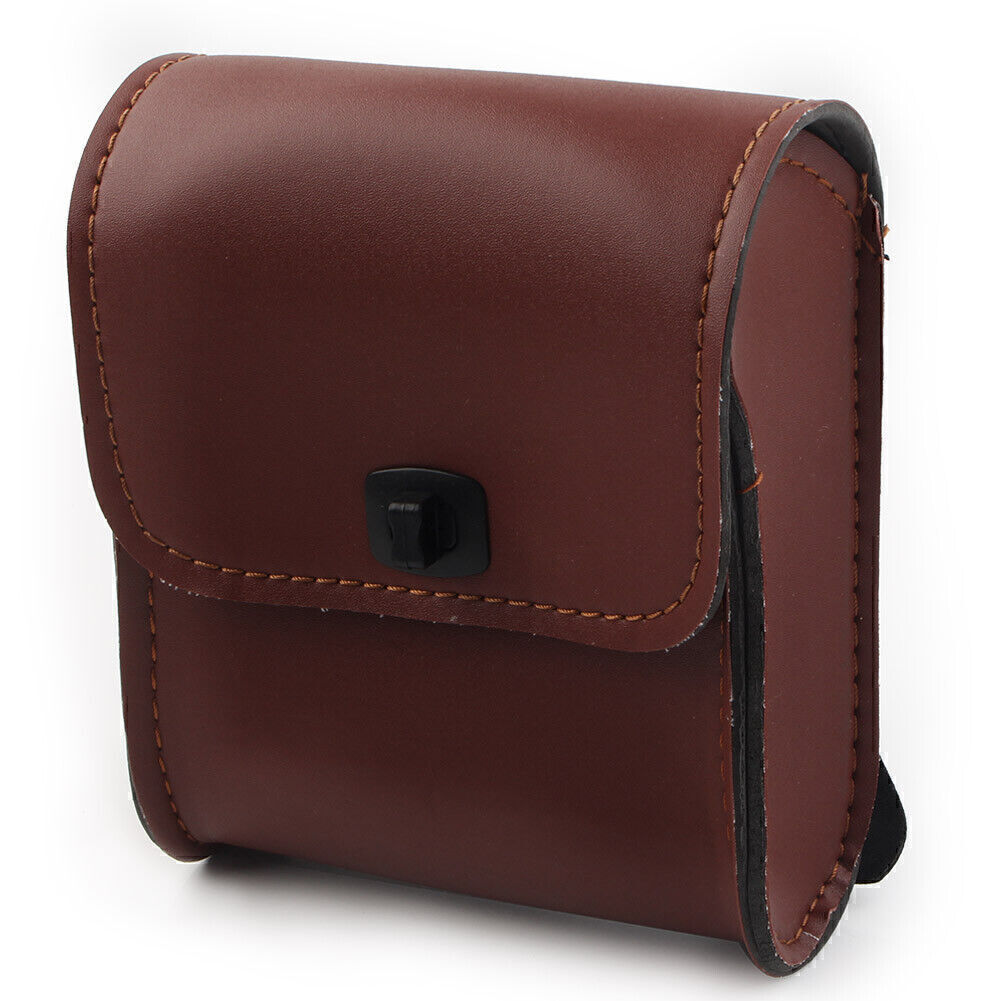1x UniversalMotorcycle Brown Saddle Luggage Pu Leather Side Tool Bag Storage Q
