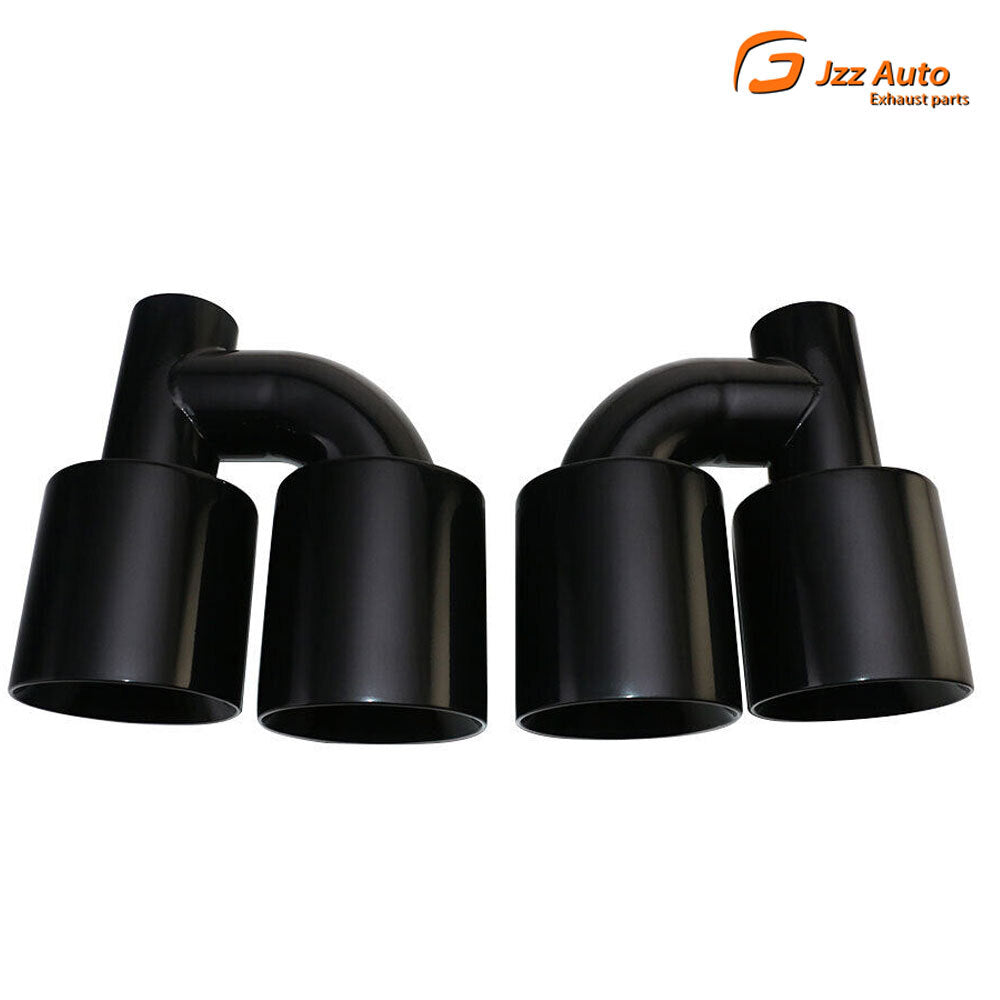 2PCS 2.5'' ID 3.5'' ID Exhaust End Pipe Tip Stainless Black Dual exhaust tips