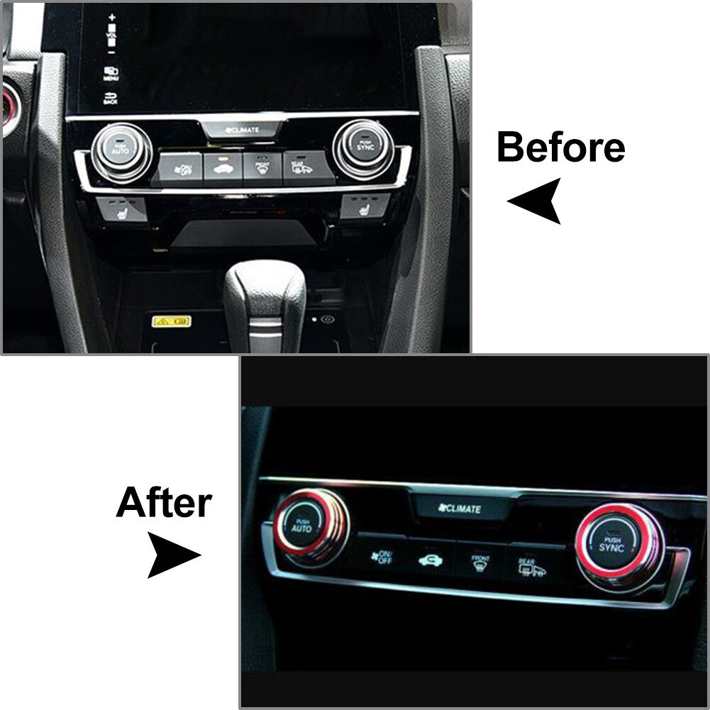 AC Climate Switch Knob Ring Cover Trim FIT for Honda for Civic 10th Generation 2016-2021