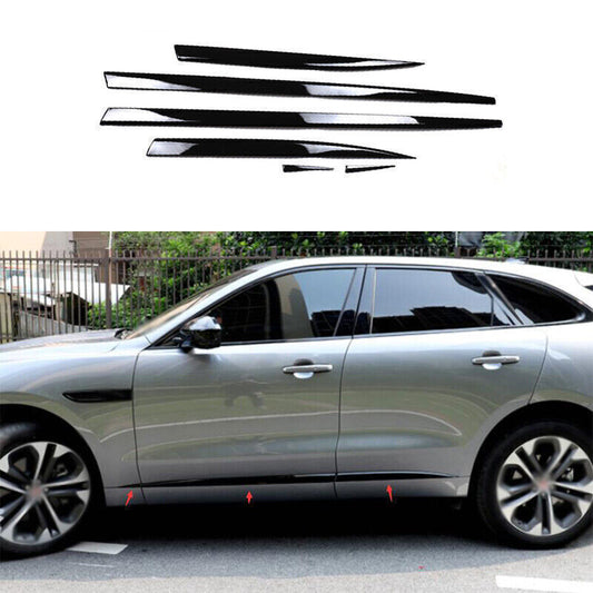 Piano Black Side Door Body Guard Molding Cover Trim for Jaguar F-PACE 2019-2022