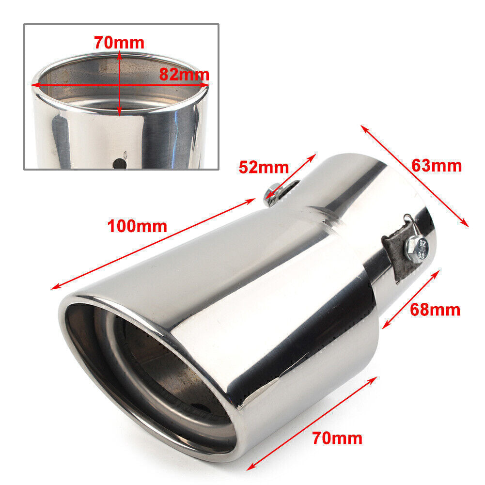 Blue Stainless Steel Rear Exhaust Pipe Tail Muffler Tip Round Accessories Bent Q
