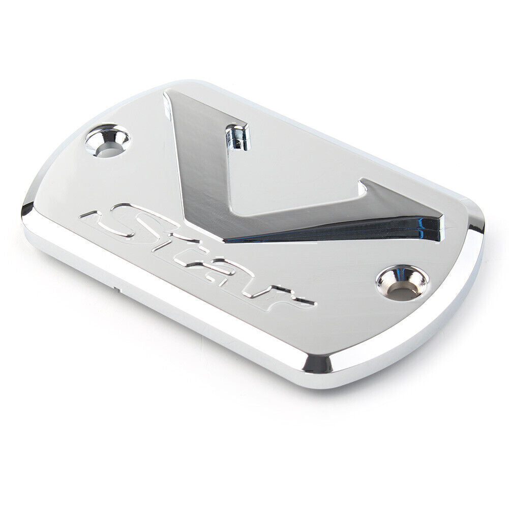 Front Brake Fluid Cap Reservoir Cover Fit for Yamaha V Star XVS 650/1100 Chrome Q