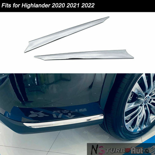 for Toyota Highlander Kluger 2020-23 Chrome Rear Bumper Molding Trim decor Cover