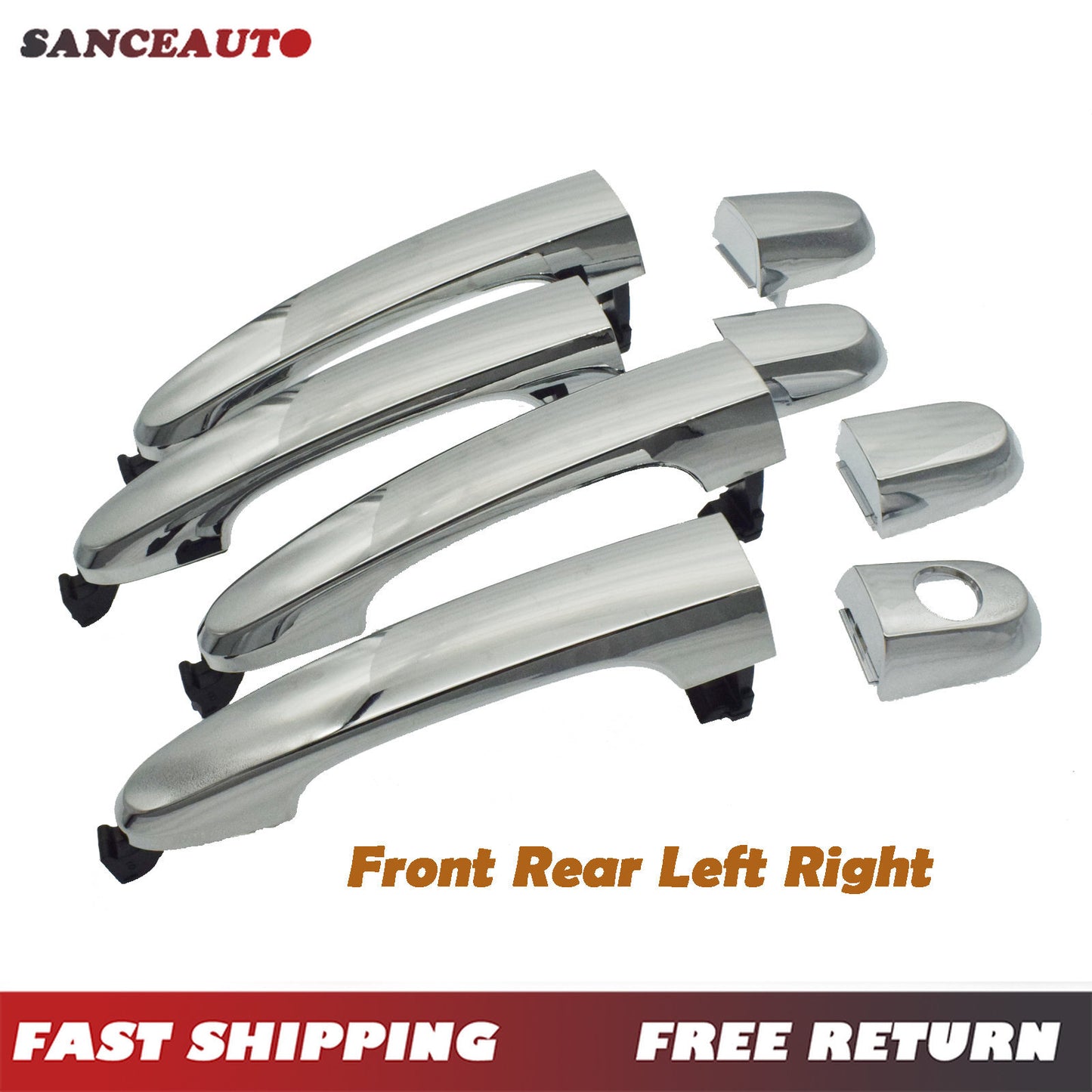 Chrome exterior door handles for 2011-2015 for Kia Sorento (front, rear, left, 4-piece). n
