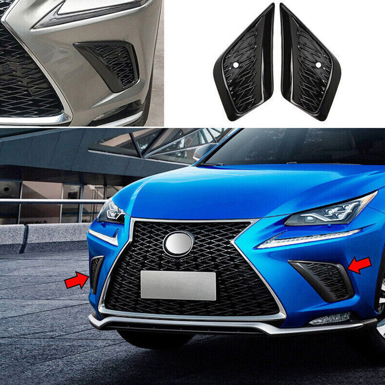for Lexus NX200t 300h 18-2021 Black Front Bumper Fog Lamp Grille Mesh Cover Trim