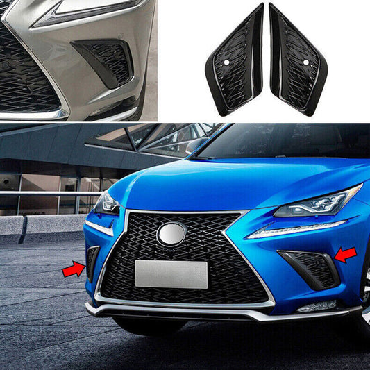 for Lexus NX200t 300h 18-2021 Black Front Bumper Fog Lamp Grille Mesh Cover Trim