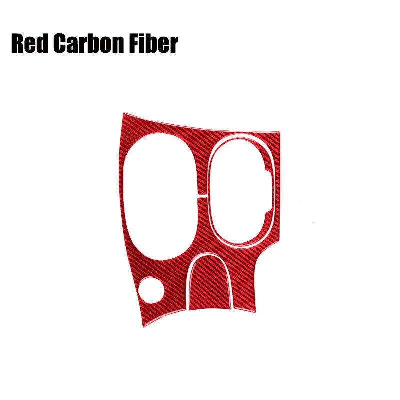 Red carbon fiber car gear shift cover trim for Corvette C6 05-13- n