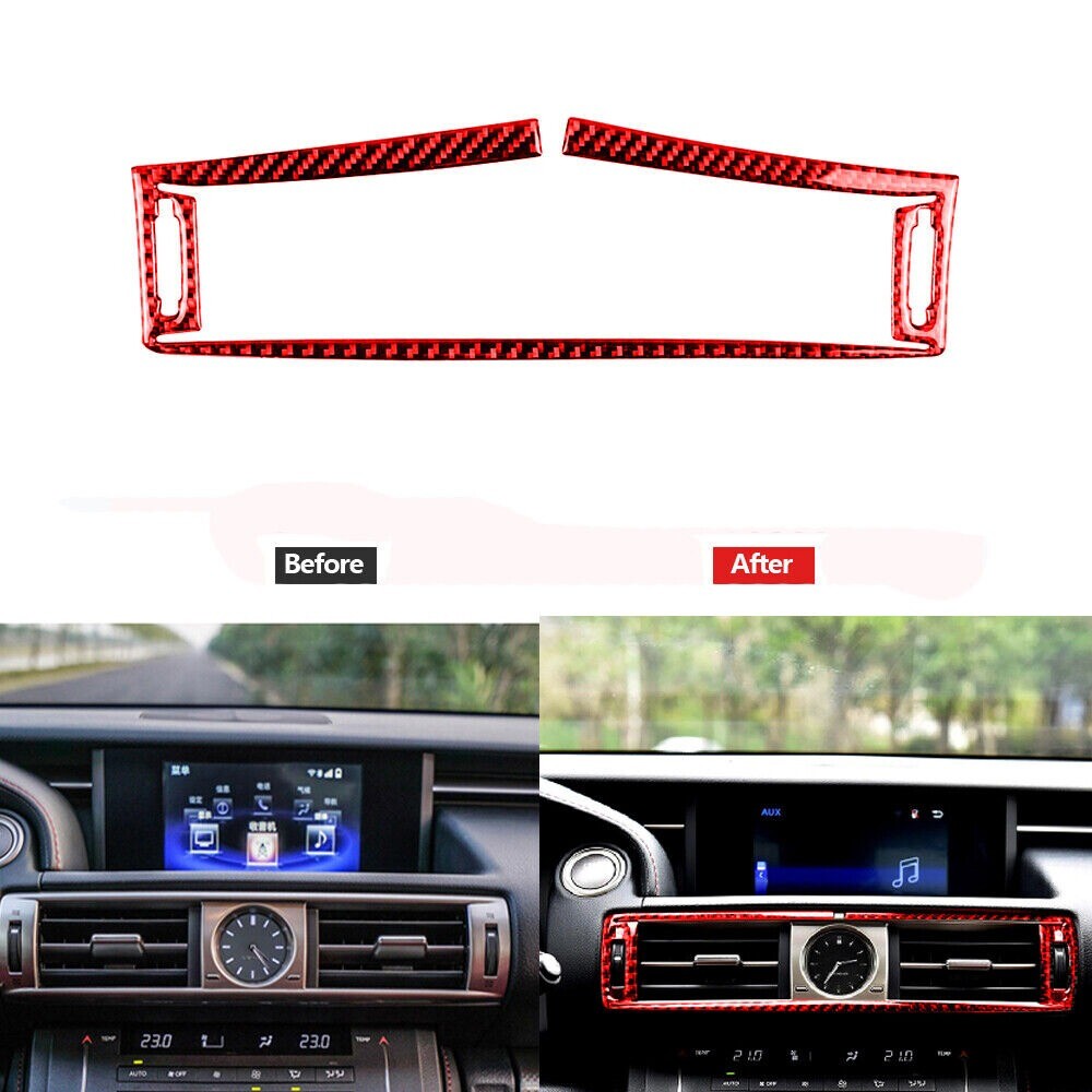 1pc Carbon Fiber Center Control Air Vent Outlet Trim Cover for Lexus IS250/IS350 n