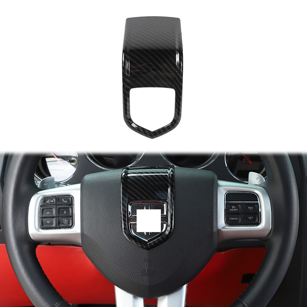 Steering Wheel Decor Cover Trim for Dodge for Challenger Charger Dart 09-14 Carbon