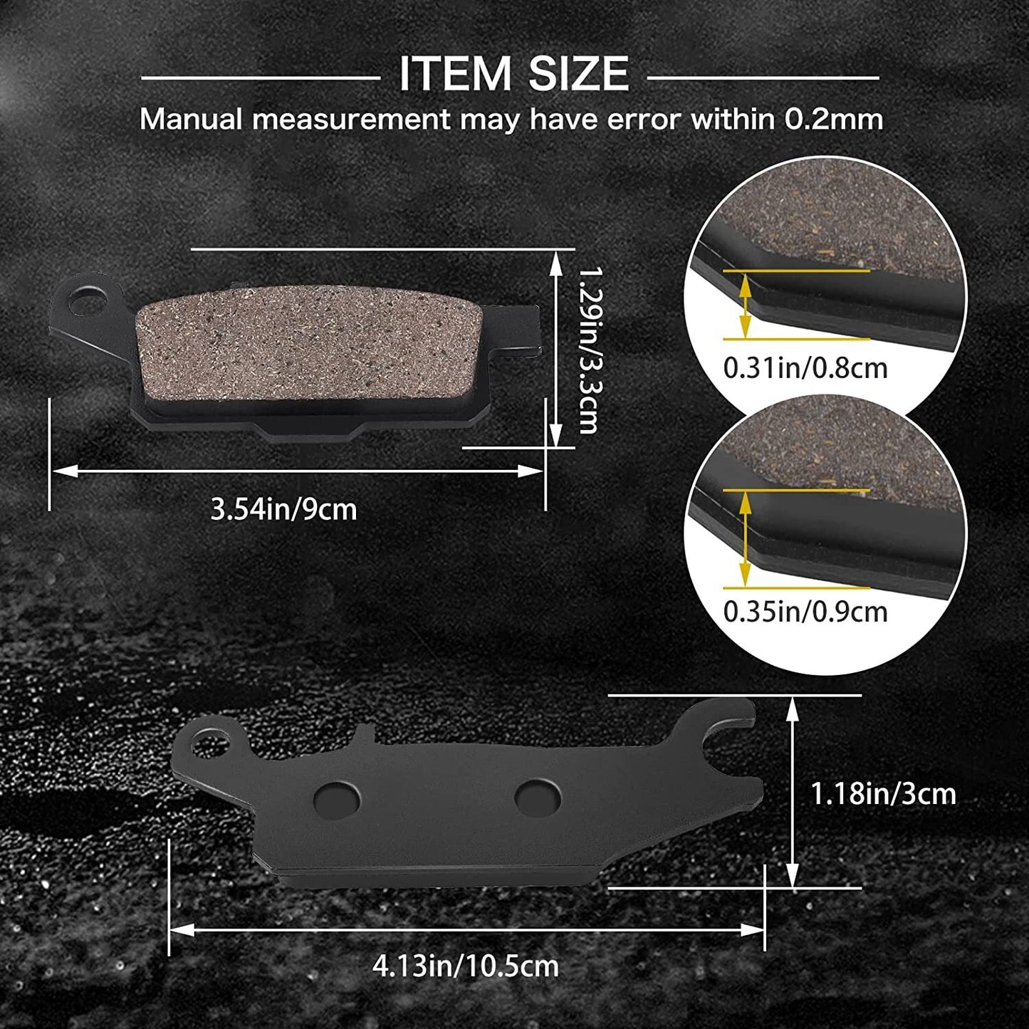 Brake Pads Front Rear for Yamaha Grizzly 550 YFM550 2009-2014 Grizzly 700 YFM700